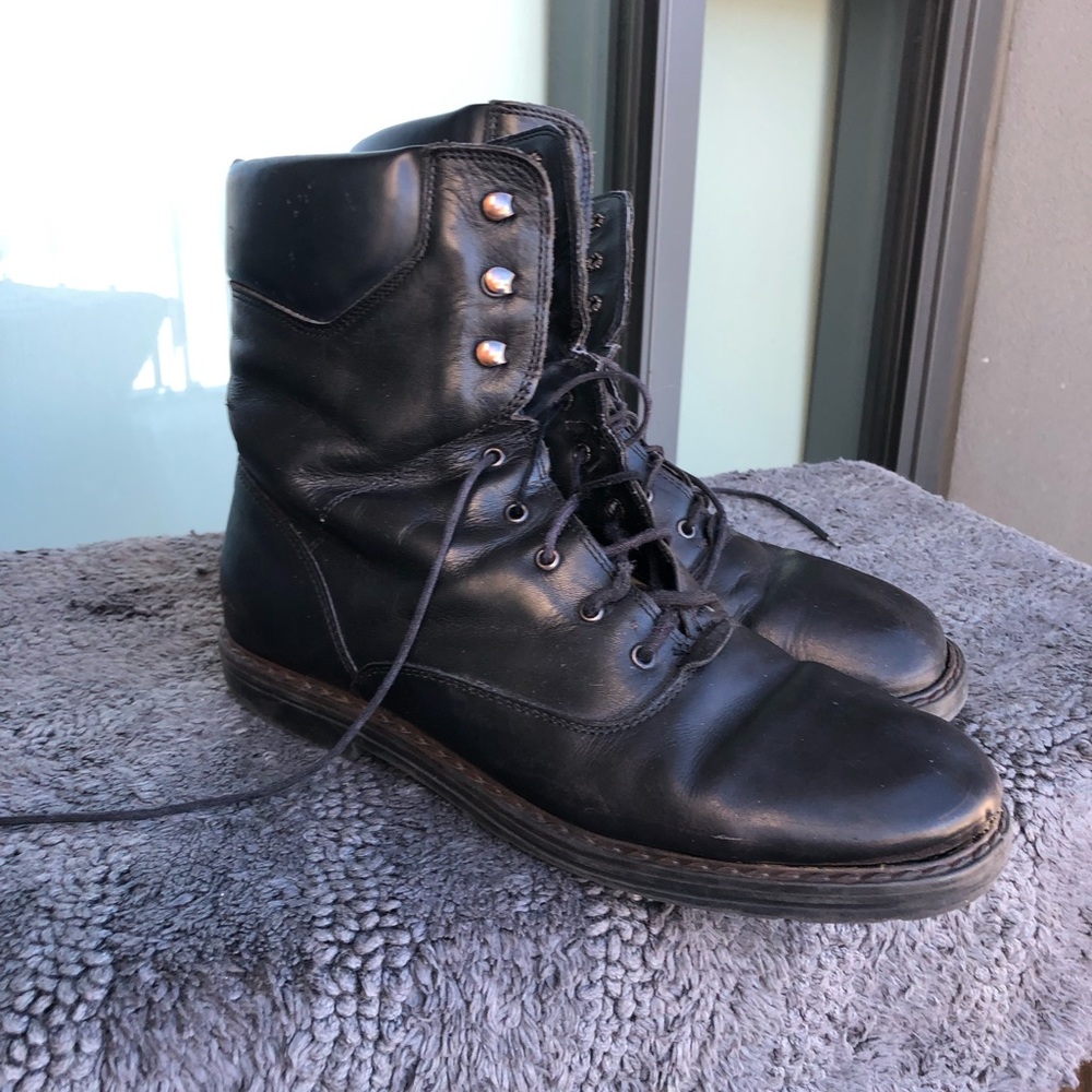 Italian Leather Combat Boots